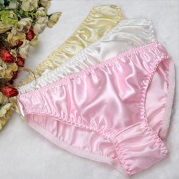 Women's Panties 100% Mulberry Silk Women Double Faced Silk Panties Sexy Pure Silk Seamless Briefs L XL XXL Free Shipping 230420