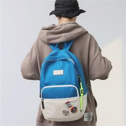 Backpack Nylon Men 2023 Trend Contrast Color School Bag For Girls Large Capacity Couple Travel Backpacks Waterproof Knapsack