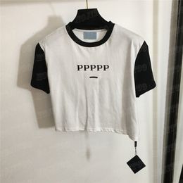 Letter Print T Shirts Cropped Tees Women Designer Tops Short Sleeve Pullover Cool Girls Street Style Tshirt Top