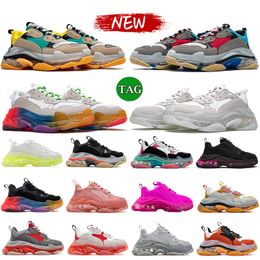 Paris Designer Casual Shoes Men Women Black Pink Neon White Fluo Yellow Beige Green Yellowgym Red Blue Sneakers Fashion Luxury Height Increasing Shoes US 6-12