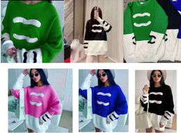Kvinnors plus storlek tröjor Autumn Fashion Streetwear Pullover Sweatshirts Långärmad t-shirt Kvinnor Crew Neck Letter Sweaters Tops Plus Size XL XL