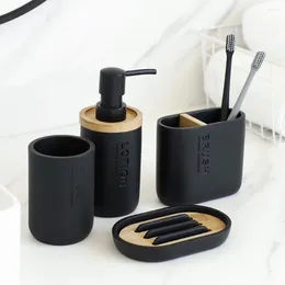 Bath Accessory Set Brush Wash Toilet Toothpaste Holder Bottle Toothbrush 1/4/6pcs Liquid Soap Pump Dispenser Box Bathroom Washing