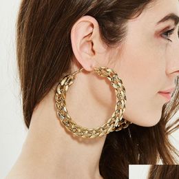 Hoop & Huggie Trendy Big Alloy Hoop Earrings For Women 2021 Gold Circle Round Metal Eearring Fashion Jewellery Drop Delivery Je Dhgarden Oty3U