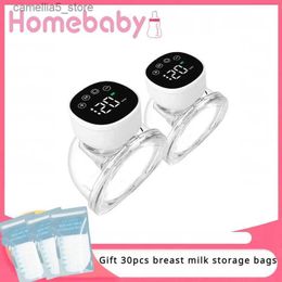Breastpumps New Upgrades Wearable Breast Pump Hands Free Electric Portable Wearable Breast Pumps BPA-free Breastfeeding Milk Q231119