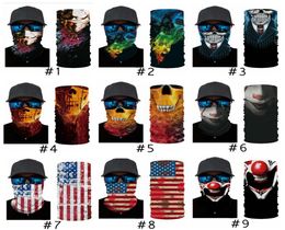 Skull Magic Scarf American National Flag Bandana Half Face Mask 2449cm Headband Turban Ski Cycling Mask CYZ29166492805