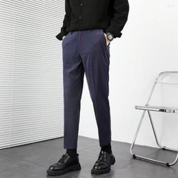 Men's Suits Men Suit Trousers Corduroy Business Casual Pants Male Fashion High Quality Solid Color Slim Ankle Length