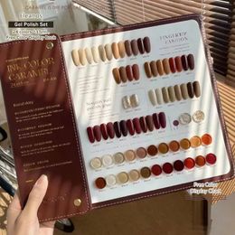 Nail Polish Eleanos 24pcs Fall Winter Brown Gel With Leather Colour Book Christmas Gift 15ml Chocolate Paint Manicure 231120