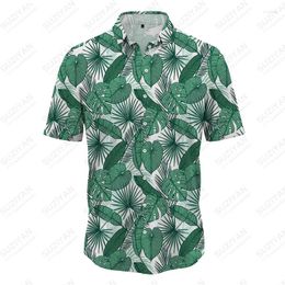 Men's Dress Shirts 2023 Summer Men's Short Sleeve Shirt Button Lined Cardigan Top Casual 3D Print Plus Size Hawaii Fresh Travel