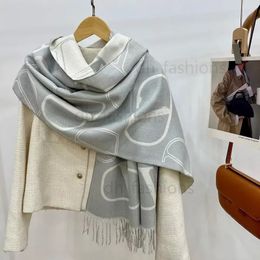 European and American Style Autumn and Winter New Scarf Women's Fashion Versatile Neckband Imitation Cashmere Thickened Warm and Cold Resistant Double sided Shawl