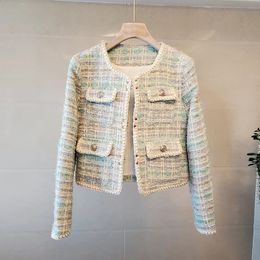 Womens Jackets Runway Spring Small perfume Elegant Tweed All Matching Jacket Clothing Luxury Tassel Coat 231118