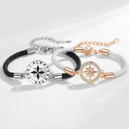 Charm Bracelets NBNB Arrive Compass Shape Couple Rope Bracelet For Women Men Fashion Handmade Bangle Wedding Party Jewelry Gift 2023