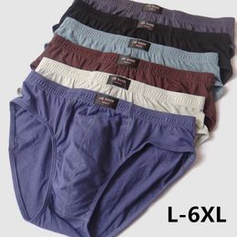 Underpants 100% Cotton Briefs Mens Comfortable Underpants Man Underwear 4XL/5XL Free Shipping Drop Shipping 4pcs/Lot 230420