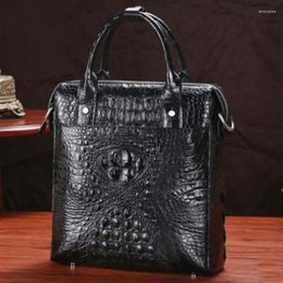 Briefcases LINSHE Crocodile Men's Bags Man One Shoulder Inclined Bag Genuine Leather Handbag Male Vertical Section