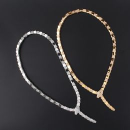 Silber Gold Halsband Anhänger lange Halsketten für Frauen trendiges Set Schlange Luxus Designerschmuck Party Mutter Weihnachten Hochzeitsgeschenke Damen Mädchen Bankettliebhaber