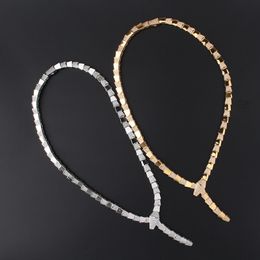 Breites Silber-Gold-Halsband Anhänger lange Halsketten für Frauen trendiges Set Schlange Luxus-Designer-Schmuck Party Mutter Weihnachten Hochzeitsgeschenke Damen Mädchen Bankettliebhaber