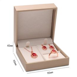 Jewellery Boxes Earring Necklace Storage Box Right Angle Flip Jewelrys Set Fashion Ring Small Packaging Boxs 231118