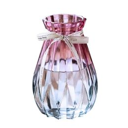 Vases Creative Transparent Vases European Colour Home Glass Hydroponic Dried Flower Vase Living Room Decoration Drop Delivery Home Gard Dhufa