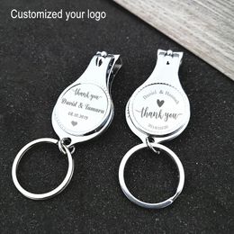 Party Favour 50Pcs Personalised Wedding/Baptism/first Communion Anniversary Multifunctional Wine Opener/Keychain/Nail Clippers