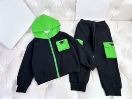 Kids girls fashion hoodie tracksuits luxury designer zipper hooded jackets with casual loose pants autumn winter girl boy outfits childrens clothes