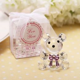 Gift Wrap 10 Pack Mini Bear Crystal Baby Shower Boys Girls Christening Party Keepsakes born Box Wedding Favours 231120