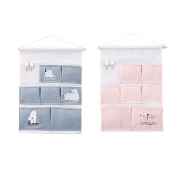 Cabinet Door Organisers Cotton Linen Fabric Wall Door Cabinet Organisers Hanging Home Storage Pouches Wardrobe Closet 7 Pockets Drop D Dhm6R