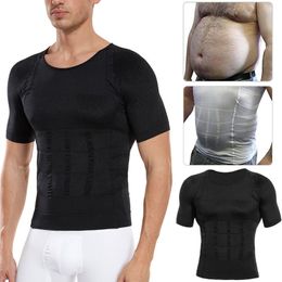 Men's Tracksuits Men Slimming Body Shaper Compression Shirt Gynecomastia Slim Shapewear Belly Shapers Tummy Reducing Tops Waist Trainer 230419