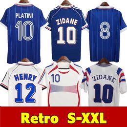 1998 2002 RETRO French soccer jerseys VINTAGE ZIDANE HENRY MAILLOT jerseys 1996 2004 Football Jerseys shirt Trezeguet away finals 2006 white 2000