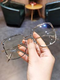 Sunglasses Frames JIANDAN Double-Frame Retro Fashion Men And Women Big Face Anti-Blue Light Glasses Frame Free Shiipng