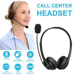 USB Computer Headphones Call Center Lightweight Wired Headset With Microphone Music PC Headphones for Office Laptop Mac Kids HY490