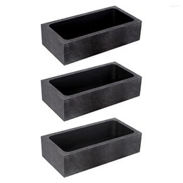 Jewellery Pouches 3 Pieces High Purity 1 KG Graphite Ingot Crucible Mould For Melting Casting Refining Gold Silver Metal Other