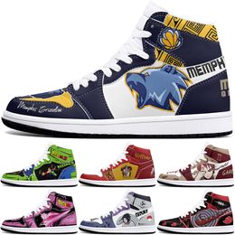 DIY classics new customized basketball shoes 1s sports outdoor for men women antiskid anime Versatile figure sneakers 36-48 512624