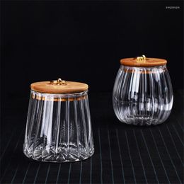 Storage Bottles Crystal Glass Food Jar Sealed With Cover Tea Flower Seasoning Box