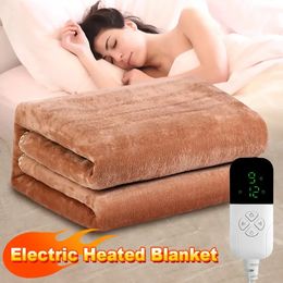 Electric Blanket 220V Coral Fleece Throw Heated Electric Sheet ThickenThermostat Electric Blankets Security Electric Heating Blanket Mattress 231120