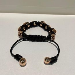 Link Bracelets Chain Brand Vintage Fashion Jewellery Copper Black Rope Skull Bracelet Praty Big Cuff DesignLink
