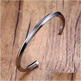 Bangle Vintage Stainless Steel Bangle For Men Women Mobius Twisted Cuff Bracelet Uni Drop Delivery Jewellery Bracelets Dhgarden Otwb8