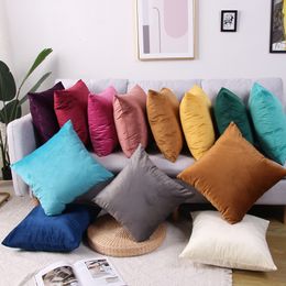 Cushion Decorative Pillow Luxury Velvet Cushion Cover Solid Color Throw Case For Sofa Car Decorative Lumbar Home Decor case 230419