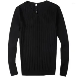 Men's Sweaters Autumn And Winter Solid Colour V-neck Bottom Sweater Korean Version Of Slim-fit Long-sleeved T-shirt Black
