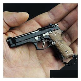 Mode Accessories Beretta 92F Metal Pistol Gun No Letter Miniature Model Keychain Toys Costume Props Craft Pendant Mens And Womens Bi Dhfl5