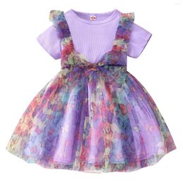 Girl Dresses Toddler Girls Child Short Sleeve Leopard Prints Lace Dress Summer Beach Sundress Party 5t Princess
