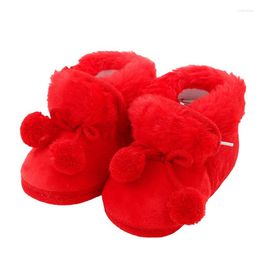 First Walkers YILEEGOO Infant Winter Warm Snow Boots Small Pompons Decorated Plush For Cold Weather