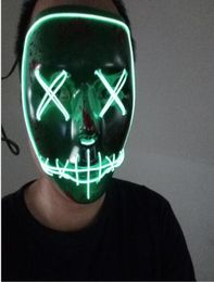 New Led Halloween Ghost Masks The Purge Election Year Mask EL Wire Glowing Mask Neon 3 Models Flashing Party Scarey Horror Terror 6039553
