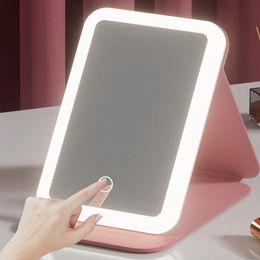 Compact Mirrors Rechargeable Travel Lighted Makeup Vanity Mirror Portable Travel Makeup Mirror with 3 Colour Light Modes Tabletop Cosmetic Mirror 231120