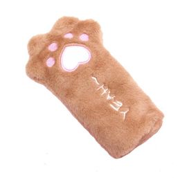 Cartoon Cat Paw Plush Pencil Bag Case Cute Girls Kids soft Terry Penc Poucg Case Big Capacity stationery holder Bags