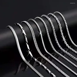 Pendant Necklaces Eudora Stainless Steel Male Collier Box Chain Necklace For Men Women Water Wave Cuban Hip Hop