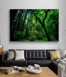 Modern Forest Green Tree Nature Landscape Posters and Prints Canvas Painting Wall Art Picture For Living Room Cuadros Home Decor5119156