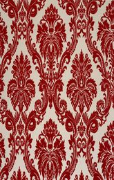 Light gold with red color flock wallpaper 3D threedimensional Suede velvet thick luxury home docor wall covering234r9722901