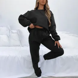 Women's Two Piece Pants Comfortable Women Suit Stylish Oversized Sweatshirt Lounge Set Comfy Two-piece With Baggy Sweatpants For Home