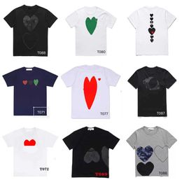 Men's Women's Designer Play T-Shirts Casual Badge Quality Print Sleeve Short T-Shirt Couple Hearts