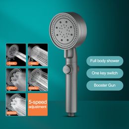 Bathroom Shower Heads High-pressure 5-speed Adjustment Mode Water-saving One-key Stop Water Hand-held Accessories 230419