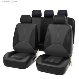 Car Seat Covers PU Leather Cover Spliced Universal Fit Automotive Full for Cars Trucks SUVs Waterproof Q231120